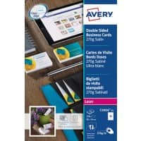 AVERY Zweckform Quick and Clean Visitekaartjes 270 g/m² Ultrawit 25 Vellen à 10 Stuks