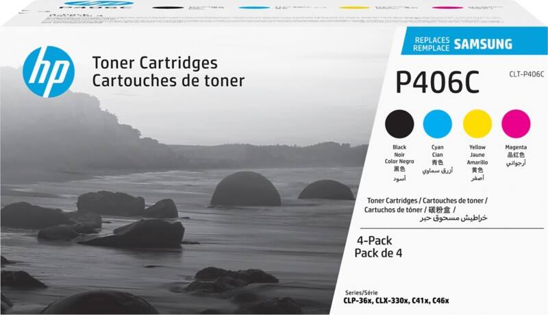 Samsung CLT-P406C Origineel Tonercartridge Zwart & 3 Kleuren Multipak  4 Stuks