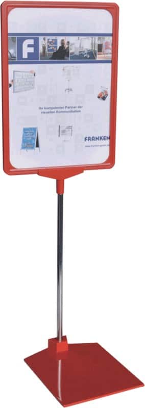 Franken Dubbelzijdig Displaystandaard A4 Metaal Rood
