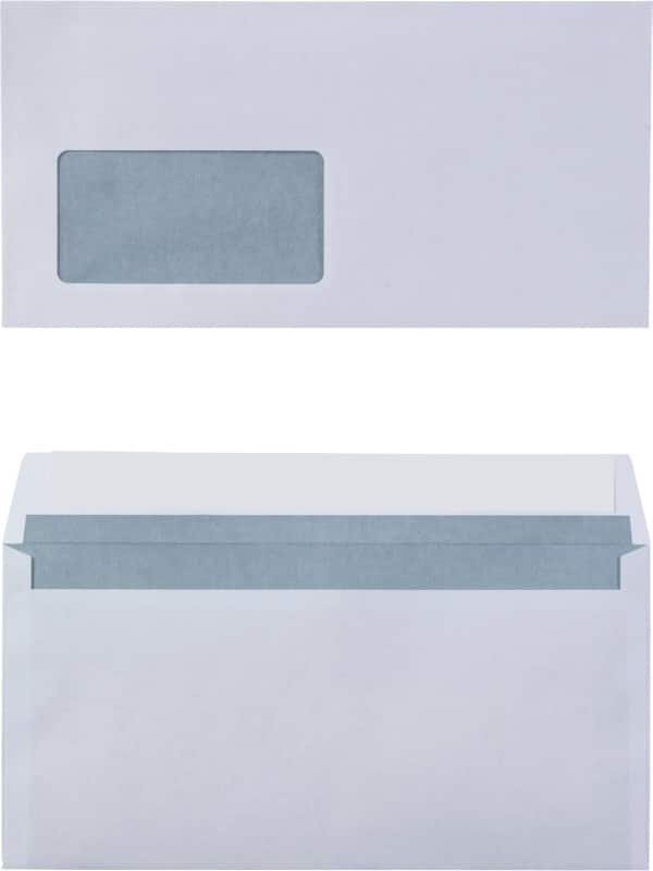 Viking enveloppen met venster DL 220 (B) x 110 (H) mm kleefstrip wit 80 g/m² 1000 stuks
