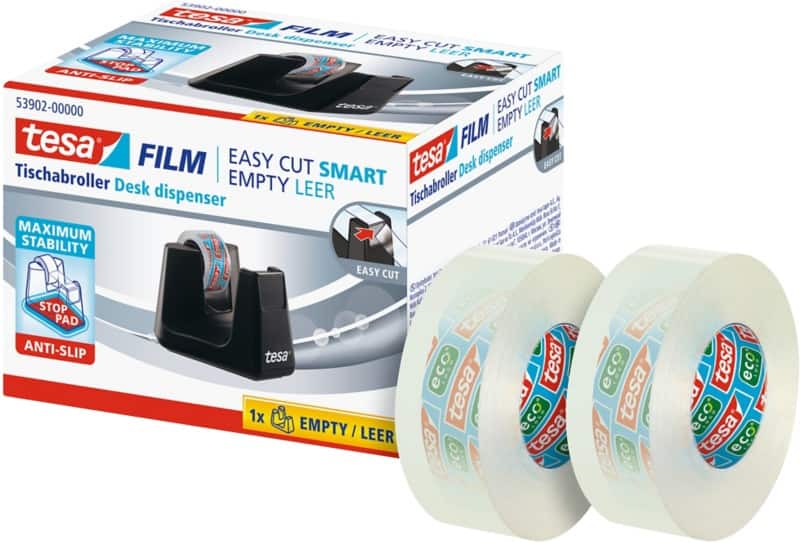 tesa Plakbandhouder tesafilm Easy Cut Easy Cut SMART Zwart 19 mm (B) x 33 m (L)