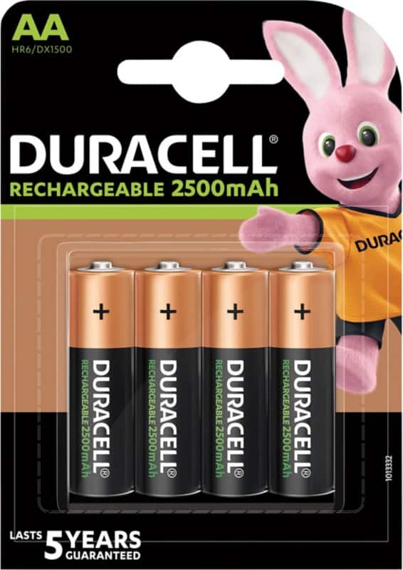 Duracell Batterij Rechargeable AA 2500 mAh Nikkel-metaalhydride (NiMH) 1.2 V 4 Stuks