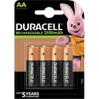 Duracell Batterij Rechargeable AA 2500 mAh Nikkel-metaalhydride (NiMH) 1.2 V 4 Stuks