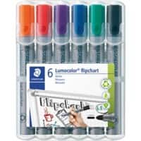 STAEDTLER Lumocolor 356 Flipovermarker Medium Ronde punt 2 mm Kleurenassortiment Navulbaar 6 Stuks