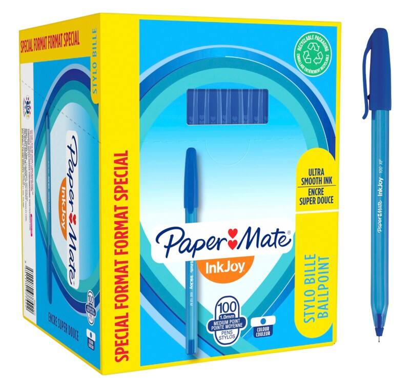 Papermate InkJoy 100 Balpen Blauw 0,8 mm Medium Balpen 100 Stuks