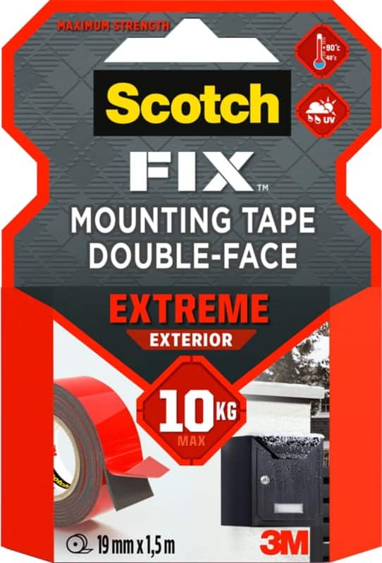 Scotch Montagetape Buiten 40021950A Grijs 19 mm (B) x 1,5 m (L)