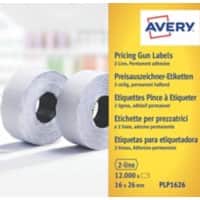 Avery Papier Etiketten 2,6 x 1,6 cm Wit PLP1626 10 Rollen à 1200 Etiketten