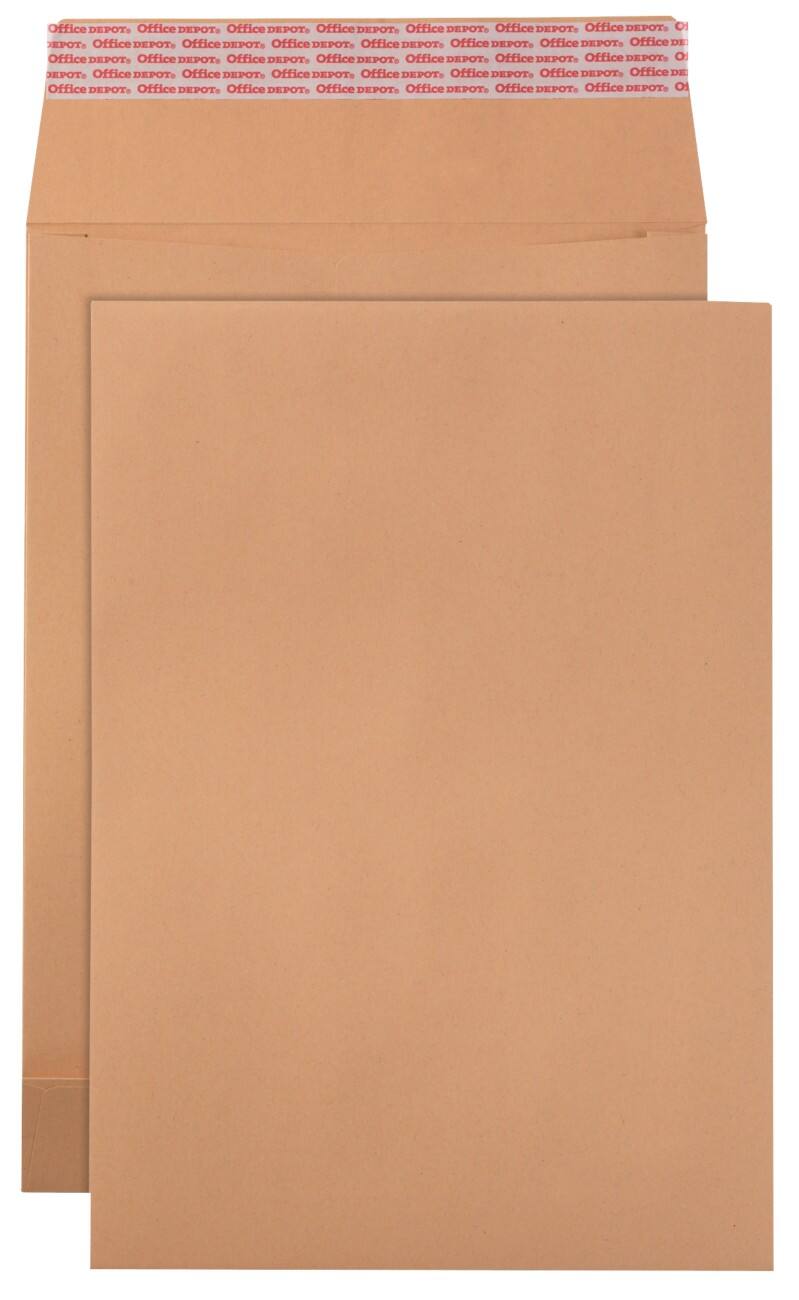 Office Depot Zak-enveloppen C4 130 g/m² Bruin Zonder Venster Kleefstrip 100 Stuks