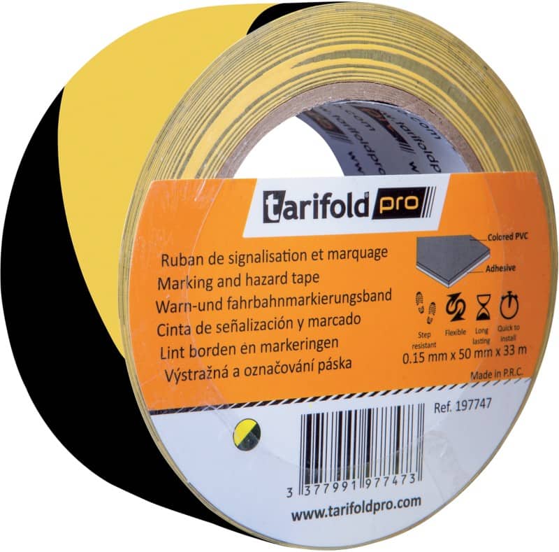 Djois Markeringstape Vinyl 5 cm geel zwart