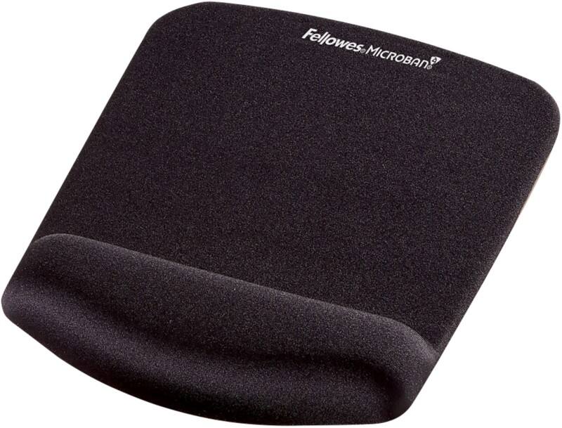 Fellowes Muismat met polssteun Plush Touch Stof, Zwart