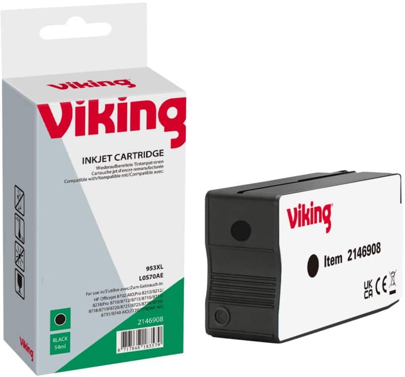 Viking 953XL compatibele HP inktcartridge L0S70AE zwart