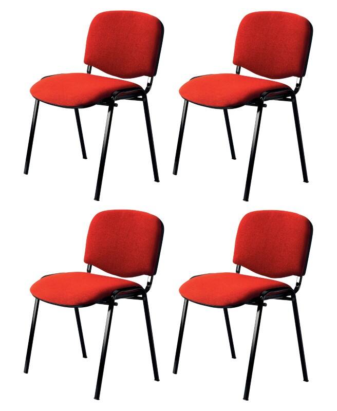 Nowy Styl Bezoekersstoel ISO Plus Stof Rood 4 Stuks