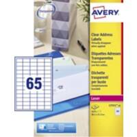 Avery L7551-25 Adresetiketten Zelfklevend 38,1 x 21,2mm Transparant 25 Vellen à 65 Etiketten