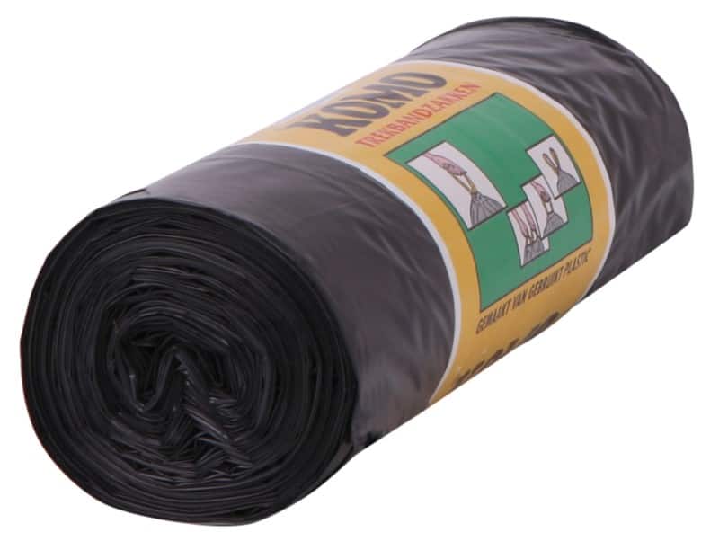 Komo Vuilniszakken 60 l Trekbandsluiting Zwart Kunststof 55 micron 15 Stuks