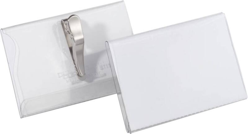 DURABLE Standaard Naambadge Krokodillenklem 9 x 5,4 cm Kunststof 25 Stuks