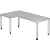 Hammerbacher Q Series VQS Hoekbureau Rechthoekig Grijs 4 metalen poten 2.000 (B) x 1.200 (D) x 810 (H) mm Spaanplaat, Staal