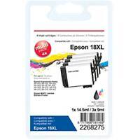 Office Depot 18XL compatibele Epson inktcartridge C13T18164012 zwart, cyaan, magenta, geel multipak 4 stuks