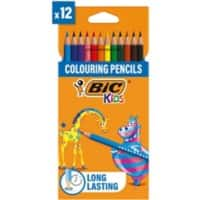 BIC Ecolutions Evolution Niet splinterende kunsthars kleurpotloden Kleurenassortiment 12 Stuks