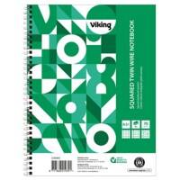 Office Depot A5+ Spiraalblok Wit Papieren kaft Geruit Recycled Microperforatie 80 vellen
