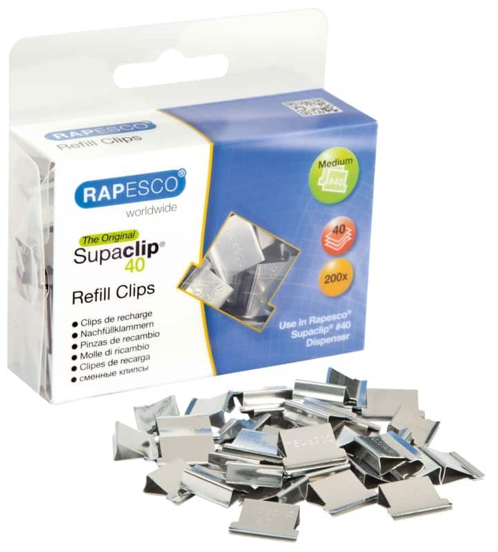 Rapesco Supaclip Papierklem Roestvrij staal Zilver 5 mm 200 Stuks