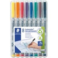 STAEDTLER Overheadmarker Extra Fijn Viltstift 0,4 mm Kleurenassortiment Navulbaar 8 Stuks