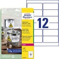 Avery Heavy duty-etiketten L4776-20 Klevend A4 Wit 99,1 x 42,3 mm 20 Vellen à 12 Etiketten