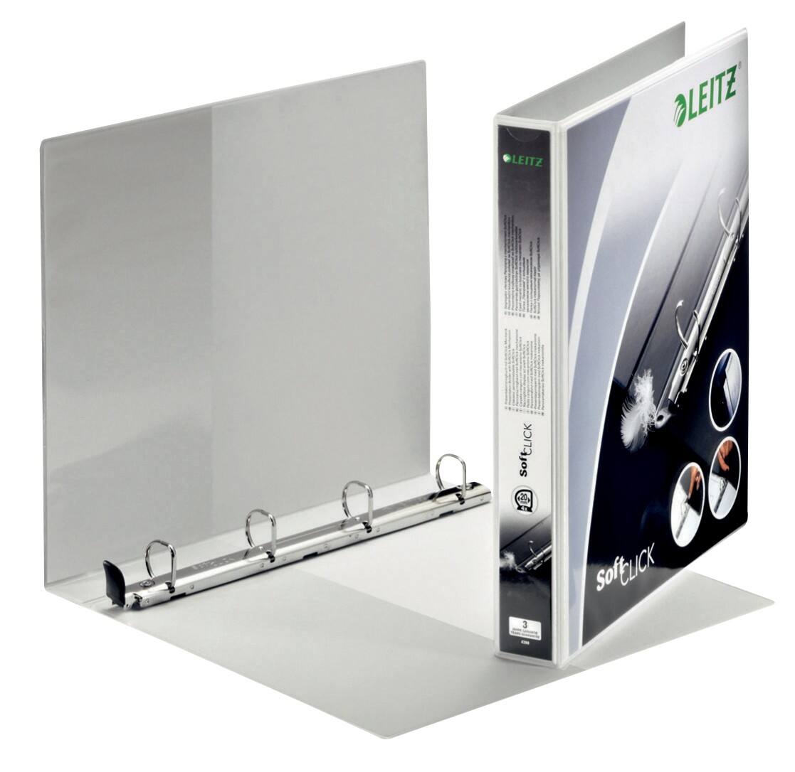 Leitz presentatieringband Karton, polypropyleen A4+ 4 ringen 20 mm Wit