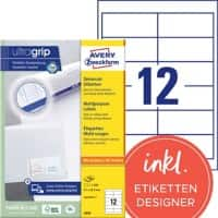 AVERY Zweckform Multifunctionele Etiketten 3659 Ultragrip Wit A4 97 x 42,3 mm 100 Vellen à 12 Etiketten