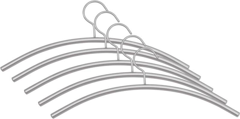 Kerkmann Kleerhangers 6219 Aluminium 460 x 100 mm 5 Stuks