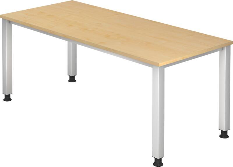 Hammerbacher Q Series VQS Hoogteverstelbaar Bureau Rechthoekig Ahorn 4 metalen poten 1.800 (B) x 800 (D) x 810 (H) mm Spaanplaat, Staal
