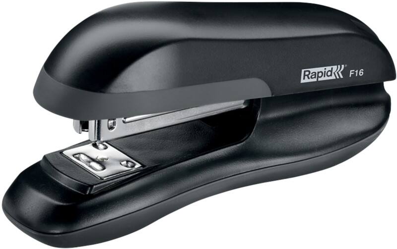 Rapid Fashion Nietmachine F16 Halve strip 20 Vellen Zwart 24/6, 26/6 ABS (Acrylonitril-butadieen-styreen), Metaal, TPE-rubber (Thermoplastisch rubber)