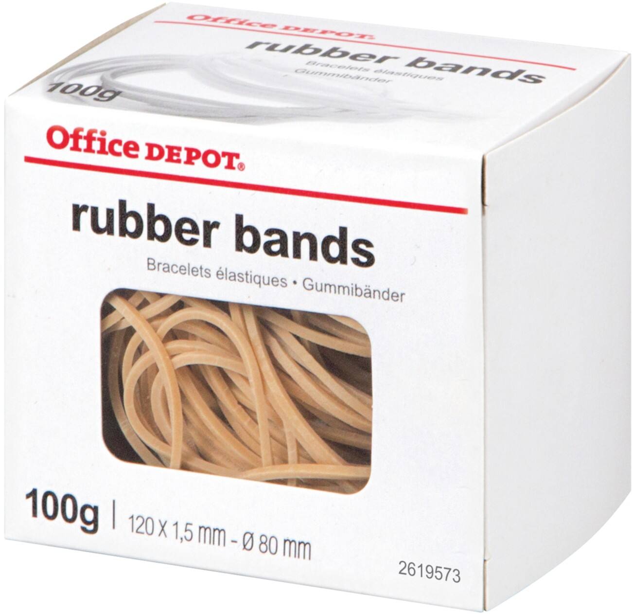 Office Depot Elastieken 1,5 x 120mm Ø 80mm Naturel 100g