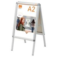 Nobo Premium Plus Stoepbord 1902207 A2 Vrijstaand Aluminium Zilver 47,5 x 89 cm