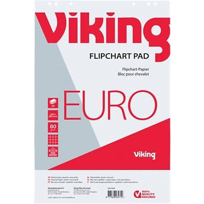 Viking Flipoverblokken Euro 80 g/m² Geruit 5 Stuks à 20 Vellen