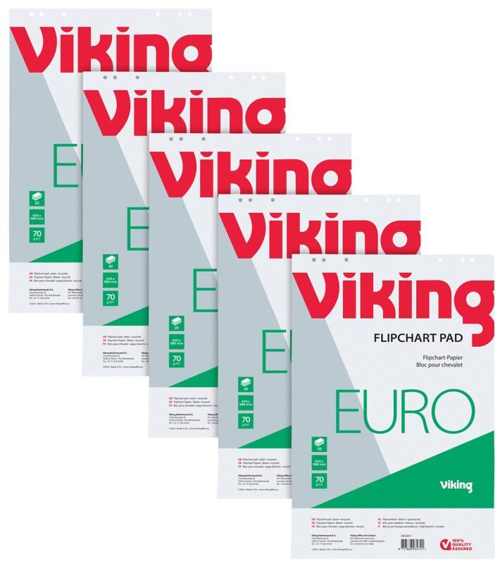Viking Recycling Flipoverblok Blanco Euro 70 g/m² 5 Stuks à 20 Vellen