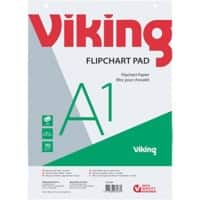 Viking Flipoverblok Gerecycled A1 70 g/m² Blanco Wandmontage 5 Stuks à 20 Vellen
