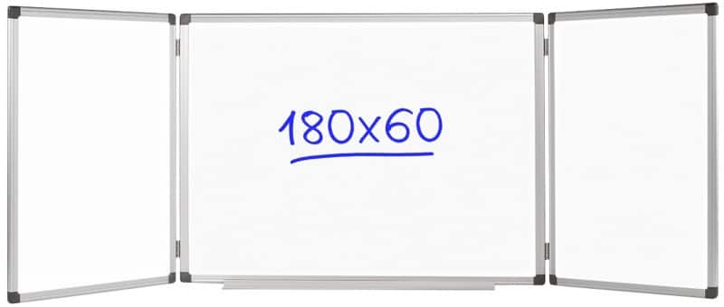 Viking Meervlaks Vouwbaar whiteboard Magnetisch Gelakt staal Dubbel 90 (B) x 60 (H) cm  