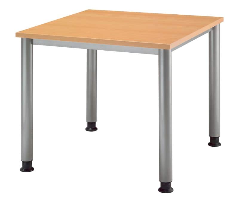 Hammerbacher Matrix Bureau Vierkant Beuken 4 voeten 800 (B) x 800 (D) x 760 (H) mm Aluminium, Hout, Kunststof, Spaanplaat