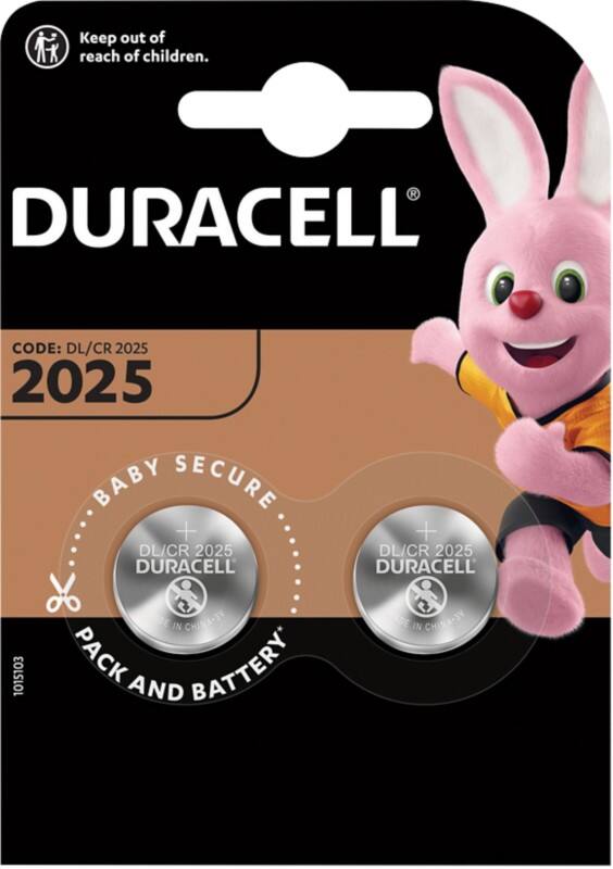 Duracell Knoopcelbatterij Specialty CR2025 Lithium (Li) 3 V 2 Stuks