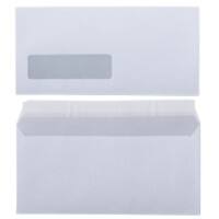 Office Depot Enveloppen Met Venster DL 110 (B) x 220 (H) mm Kleefstrip Wit 80 g/m² 500 Stuks