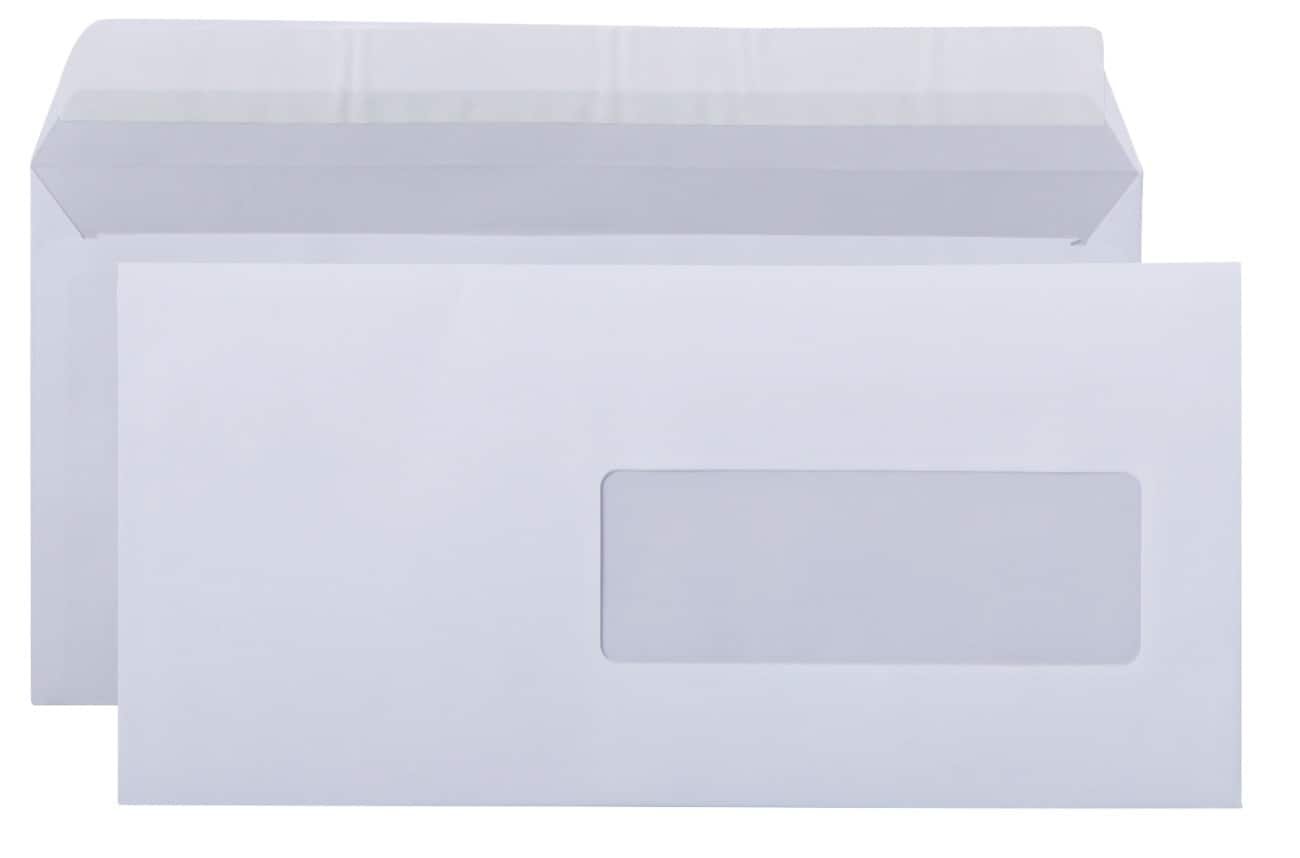 Office Depot Enveloppen DL 80 g/m² Wit Met Venster Kleefstrip 500 Stuks