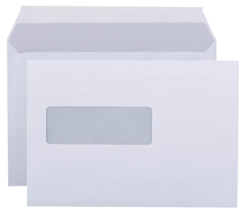 Viking enveloppen met venster ea5 220 (b) x 156 (h) mm kleefstrip wit 80 g/mâ² 500 stuks