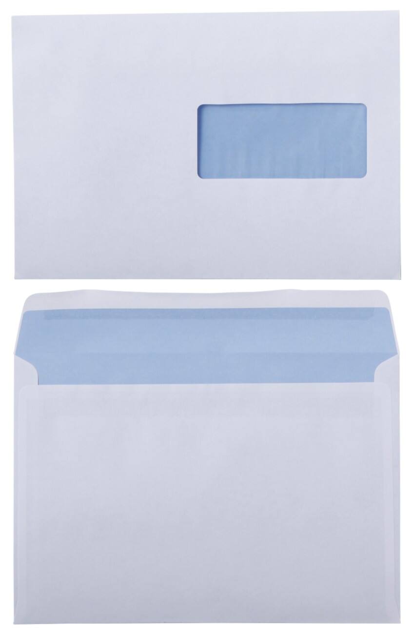 Office Depot Enveloppen C5 80 g/m² Wit Met Venster Zelfklevend 500 Stuks