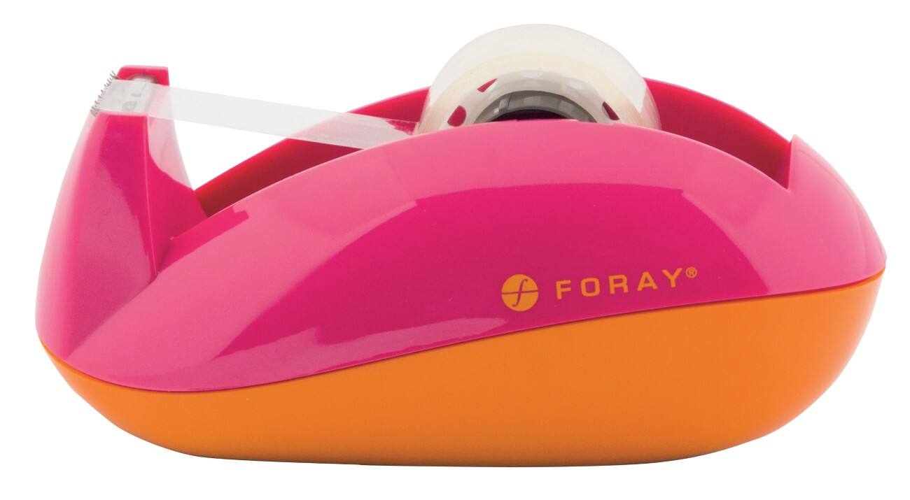 Foray Plakbandhouder Generation + 1 rol plakband 18 mm x 10 m Roze, oranje