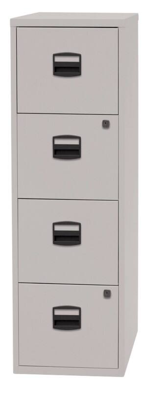 Bisley Home Staal Archiefkast 4 Lades Afsluitbaar 413 x 400 x 1,321 mm Grijs