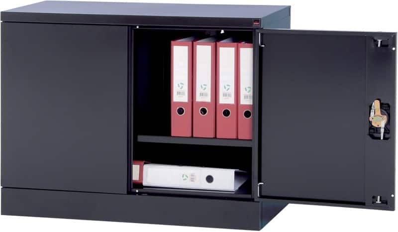 Realspace Draaideurkast Staal 1 Plank Afsluitbaar 920 x 420 x 700 mm Zwart