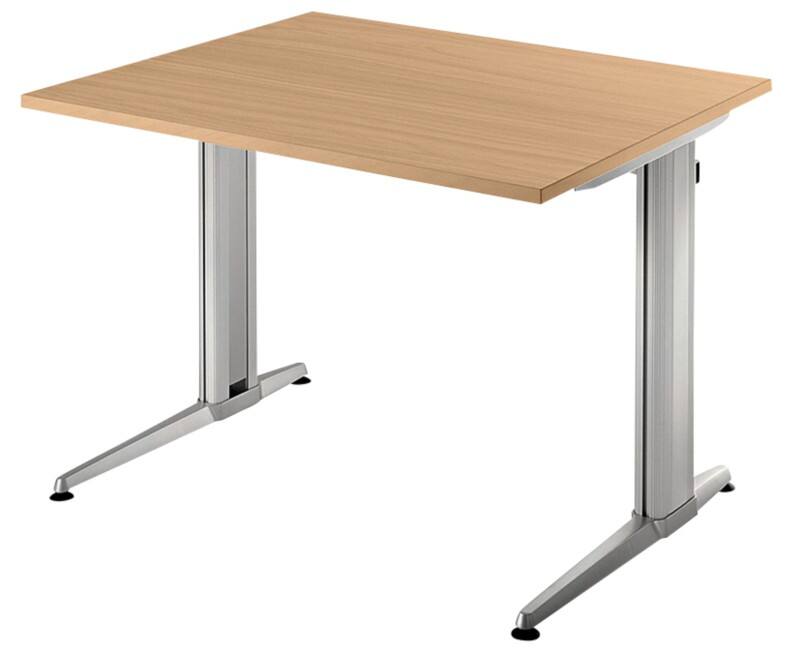 Hammerbacher XS-Serie Bureau Vierkant Beuken C-Voet 800 (B) x 800 (D) x 720 (H) mm Gemelamineerde spaanplaat