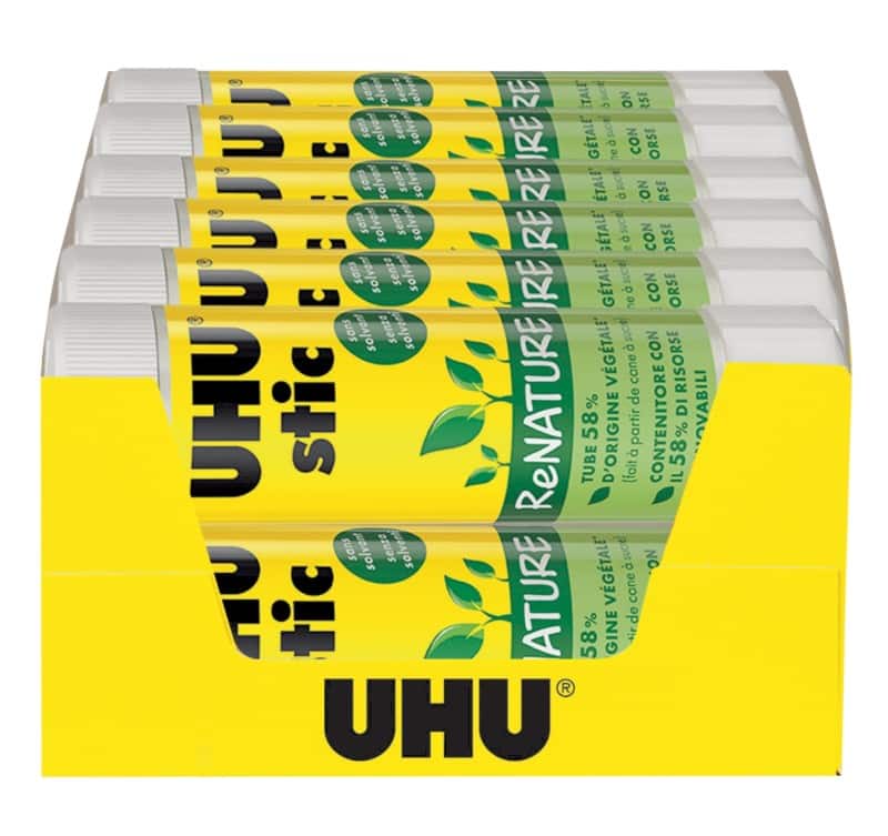 UHU ReNATURE Lijmstift Niet-permanent Wit 12 Stuks à 40 g