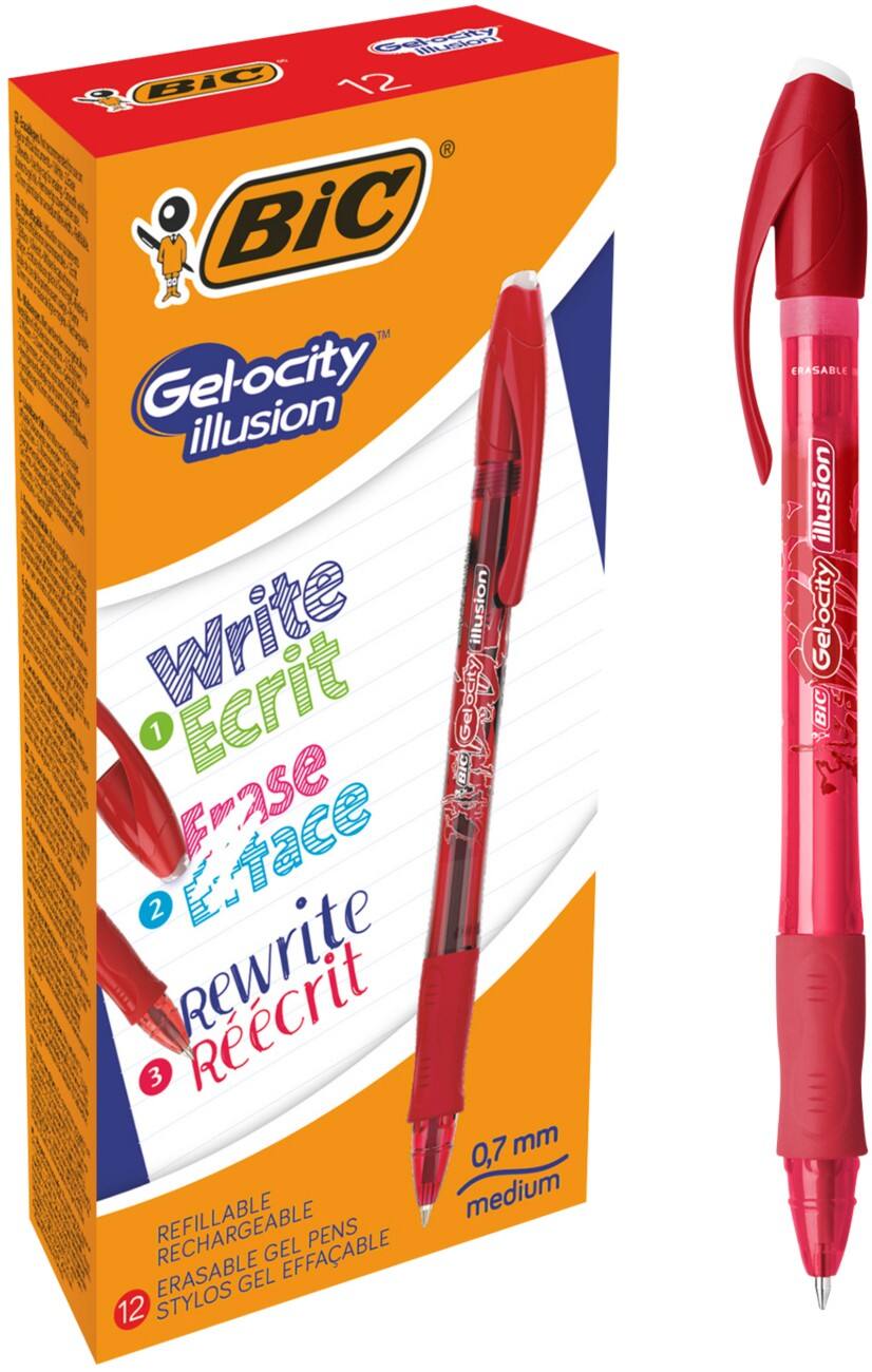 BIC Gel-ocity Illusion Gel rollerbalpen 0.4 mm Rood 12 Stuks