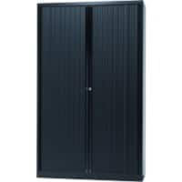 Bisley Hoog Roldeurkast Kunststof, staal 4 Planken Afsluitbaar 1.200 x 430 x 1.980 mm Zwart